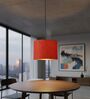 10-Inch Red Texture Fabric Drum Pendant Light
