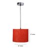 10-Inch Red Texture Fabric Drum Pendant Light