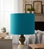10-Inch Teal Fabric Drum Lampshade