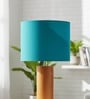 10-Inch Teal Fabric Drum Lampshade