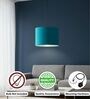10-Inch Teal Fabric Drum Pendant Light