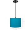 10-Inch Teal Fabric Drum Pendant Light, Modern Hanging Ceiling Lamp