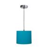 10-Inch Teal Fabric Drum Pendant Light