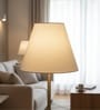 10-Inch White Fabric Conical Lampshade