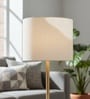 10-Inch White Fabric Drum Lampshade