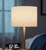10-Inch White Fabric Drum Lampshade