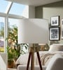 10-Inch White Fabric Drum Lampshade