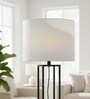 10-Inch White Fabric Drum Lampshade