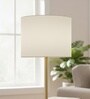 10-Inch White Fabric Drum Lampshade