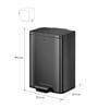 10 Litre Grey Stainless Steel Dustbin