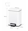 10 Litre White Stainless Steel Dustbin