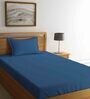 Blue Solid 144 TC 100 % Cotton Single Bedhseet with 1 pillow cover
