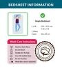Blue Solid 144 TC 100 % Cotton Single Bedhseet with 1 pillow cover