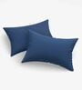 Blue Solid 144 TC Cotton King Size Bedsheet With 2 Pillow Covers 