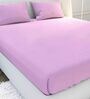 Pink Solid 144 TC 100 % Cotton King Size Bedsheet With 2 Pillow Covers 