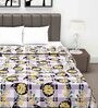 100% Cotton 110 GSM Floral Print Yellow & Violet Double Bed AC Dohar Blanket Quilt
