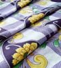 100% Cotton 110 GSM Floral Print Yellow & Violet Double Bed AC Dohar Blanket Quilt