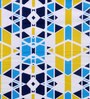 Blue Geometric 120 TC Cotton 1 Double Bedsheet with 2 Pillow Covers