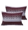 Burgundy Geometric 200 TC Cotton 1 Double Bedsheet with 2 Pillow Covers