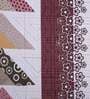 Burgundy Geometric 200 TC Cotton 1 Double Bedsheet with 2 Pillow Covers