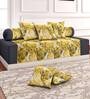 Yellow Patterned 200 TC 100% Cotton (Set of 6) Diwan Sets
