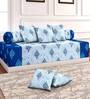 Blue Patterned 200 TC 100% Cotton (Set of 6) Diwan Sets