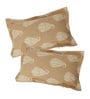 Brown Traditional 200 TC 100 % Cotton 27X17 Inches Pillow Covers (Set of 2)