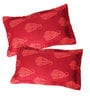 Red Traditional 200TC Cotton 17 x 27 Inches Pillow Covers (Set of 2)