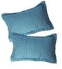 Blue Geometric 200TC Cotton 17 x 27 Inch Pillow Covers (Set of 2)