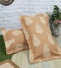 Brown Traditional 200 TC 100 % Cotton 27X17 Inches Pillow Covers (Set of 2)