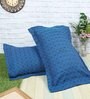 Blue Geometric 200TC Cotton 17 x 27 Inches Pillow Covers (Set of 2)