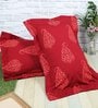 Red Traditional 200TC Cotton 17 x 27 Inches Pillow Covers (Set of 2)