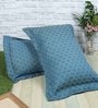 Blue Geometric 200TC Cotton 17 x 27 Inch Pillow Covers (Set of 2)