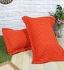 Orange Patterned 200TC Cotton 17 x 27 Inches Pillow Covers (Set of 2)