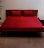 Maroon Solid 300 TC Cotton Queen Sized Bed Sheets with 2 Pillow Covers