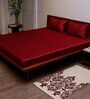 Maroon Solid 300 TC Cotton Queen Sized Bed Sheets with 2 Pillow Covers