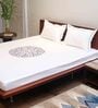 White Floral 300 TC Cotton Queen Sized Bed Sheets with 2 Pillow Covers