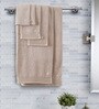 Brown Solid 550 GSM Cotton 6 Pieces Towel Set