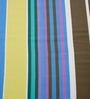 Multicolor Striped 210 TC Cotton 1 Double Bedsheet with 2 Pillow Covers
