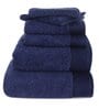 Blue Solid 550 GSM Cotton 6 Pieces Towel Set