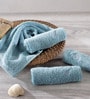 Blue Solid 550 GSM 100 % Cotton Face Towels (Set of 4)