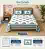 Blue 210 TC 100% Cotton Elephant Printed Super King Size Bedsheet with 2 Pillow Covers