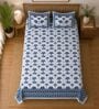 Blue Elephant 100% Cotton King Size Bedsheet with 2 Pillow Covers