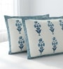 Blue Floral 210 TC 100% Cotton King Size Bedsheet with 2 Pillow Covers