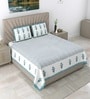 Blue Floral 210 TC 100% Cotton King Size Bedsheet with 2 Pillow Covers
