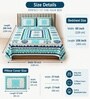 Blue Abstract 100% Cotton King Size Bedsheet with 2 Pillow Covers