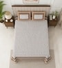Brown Geometric 100% Cotton Super King Size Bedsheet with 2 Pillow Covers