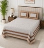 Brown Geometric 100% Cotton Super King Size Bedsheet with 2 Pillow Covers