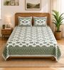 Green Elephant 100% Cotton King Size Bedsheet with 2 Pillow Covers