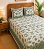 Green Elephant 100% Cotton King Size Bedsheet with 2 Pillow Covers